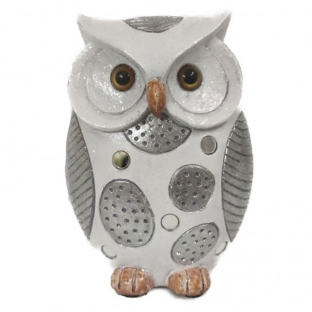 Figure de hibou en résine blanche | Chiffre de la résine de la chouette pour la décoration de résine de figure de jardin 14x6x1