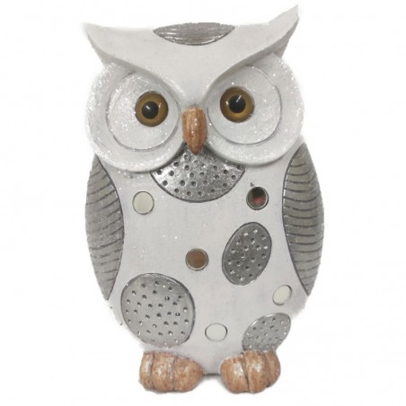 Figure de hibou en résine blanche | Chiffre de la résine de la chouette pour la décoration de résine de figure de jardin 19x8x1