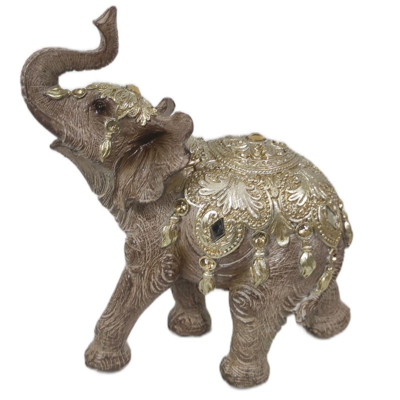 Figure Elephant Brown Resin | Figure d'éléphant Figures de résine pour la décoration de la figure de jardin 17x7x14cm