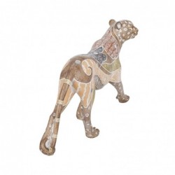 Figure Leopard Brown Resin | Figure de figure animale pour la décoration de la figure de jardin 22x8x39cm