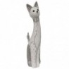 Figure Cat en résine blanche | Chiffre de figure de chat pour la décoration de résine de figure de jardin 39x11x9cm