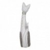 Figure Cat en résine blanche | Chiffre de figure de chat pour la décoration de résine de figure de jardin 39x11x9cm