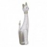 Figure Cat en résine blanche | Figure de la figure de chat Figures pour la décoration de figurines de jardin 52x16x12cm