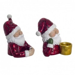 Pope Noel Figure 2 Unités de résine rouge | Figure de Noël Figure de Noël Figures de Noël 18x13x16cm