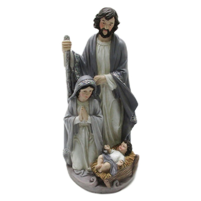 Figure Jesús azul de résine | Figures de résine de naissance pour la décoration de décoration de figurines de jardin 26x13x13cm