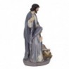 Figure Jesús azul de résine | Figures de résine de naissance pour la décoration de décoration de figurines de jardin 26x13x13cm