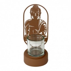 Bouddha Porta avec métal brun et verre en verre | Portavelas Bolders IKEA 27X10X12CM