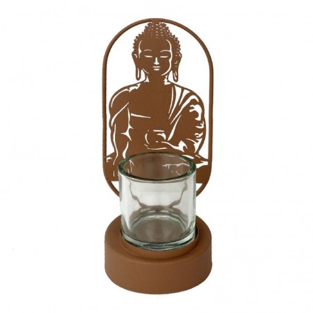 Bouddha Porta avec métal brun et verre en verre | Portavelas Bolders IKEA 27X10X12CM