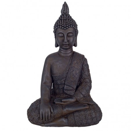 Bouddha Assis Black Resin | Bouddha Figure Resin Figures pour la décoration de figurines de jardin 44x17x27cm