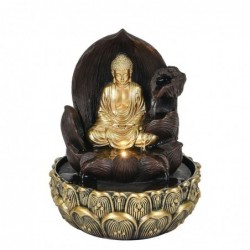 Bouddha avec lumière en résine dorée | Source bouddhas de la chance Bouddha Luck 27x20x20cm