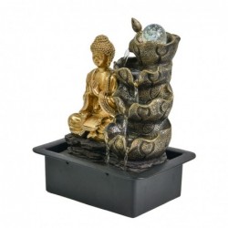 Bouddha avec lumière en résine dorée | Source bouddhas de chance Bouddha Luck 39x22x30cm