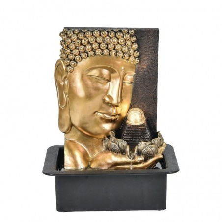 Bouddha avec lumière en résine dorée | Source bouddhas de chance Bouddha Luck 39x22x30cm