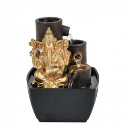 Source Dieu Ganesha Dorado de Resin | Source bouddhas de la chance Bouddha Luck 18x13x13cm