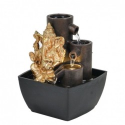 Source Dieu Ganesha Dorado de Resin | Source bouddhas de la chance Bouddha Luck 18x13x13cm