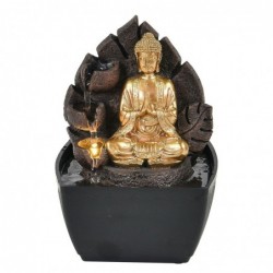 Bouddha avec lumière en résine dorée | Source bouddhas de la chance Bouddha Luck 18x13x13cm