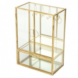 Golden Glass Vitrina Organizer Jewelry Glass | Vitrine 24x9x17cm