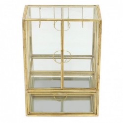 Golden Glass Vitrina Organizer Jewelry Glass | Vitrine 24x9x17cm