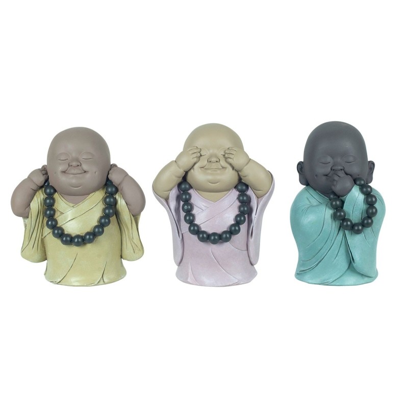 Bouddhas avec Collier des Trois Vertus Comprend 3 Unités Figures Collection Orientale de Bouddhas