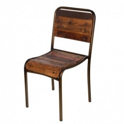 chaise brune en bois et en...