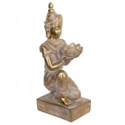 Bouddha Bouddha avec des genoux dorés | Bouddha Figure Resin Figures pour le jardin Figure Resin Decoration CM