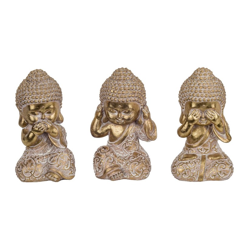 Bouddha 3 Uni. Dorado de Resin | Bouddha Figure Resin Figures pour le jardin Figure Resin Decoration CM