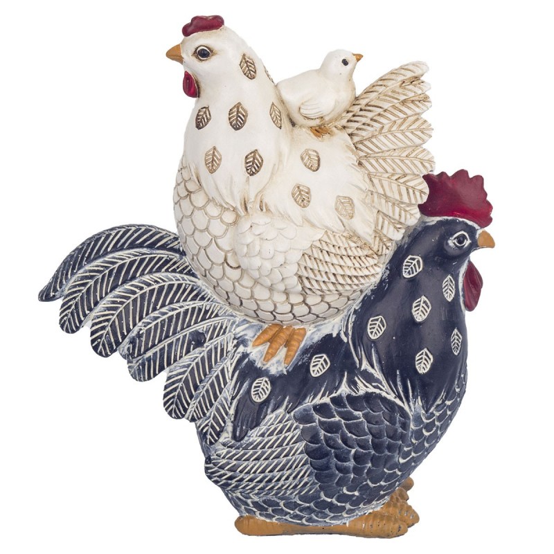 Figure Deux poulets Résine blanche | GALLINA FIGUR RESIN FIGURES POUR LA DÉCORATION DE RÉSING FIGUR