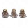 Figure Monk 3 Unités de résine Dorado | Bouddha Figure Resin Figures pour le jardin Figure Resin Decoration CM