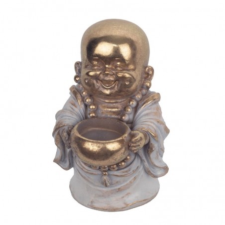 Monk Figure avec Dorado Resin Bowl | Bouddha Figure Resin Figures pour le jardin Figure Resin Decoration CM