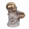 Monk Figure avec Dorado Resin Bowl | Bouddha Figure Resin Figures pour le jardin Figure Resin Decoration CM