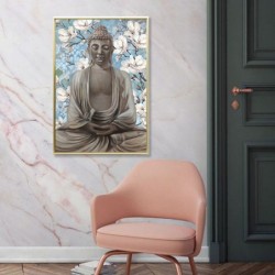 Buddha Bundle Flowers Blue Paint | Pictures de table Pictures de salon de décoration pour les chambres modernes CM