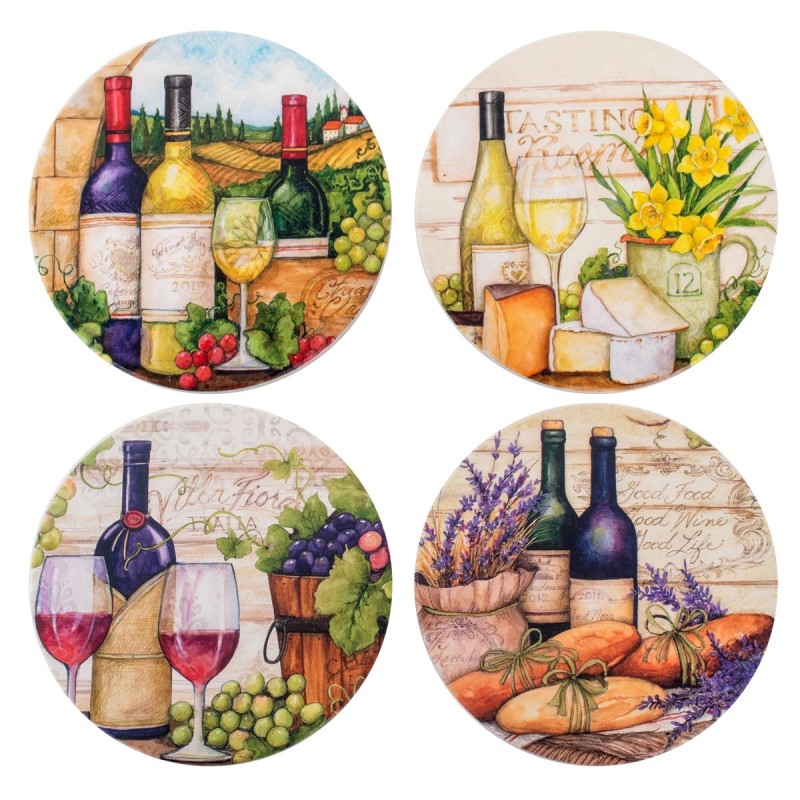 Sous-verres en céramique multicolores 1 * 11 * 11cm Ensemble de 4 unités Sous-verres Set 4 U