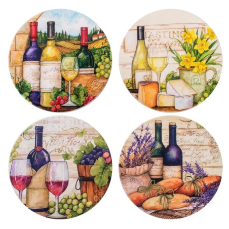 Sous-verres en céramique multicolores 1 * 11 * 11cm Ensemble de 4 unités Sous-verres Set 4 U