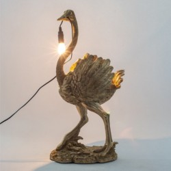 lampe sous forme de meubles d'autruche | Lampes dorées - 68x22x35 cm