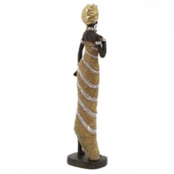 Signes Grimalt by SIGRIS - Figure Figures de femmes africaines | Éléphants africains et dorés - 33x6x8 cm