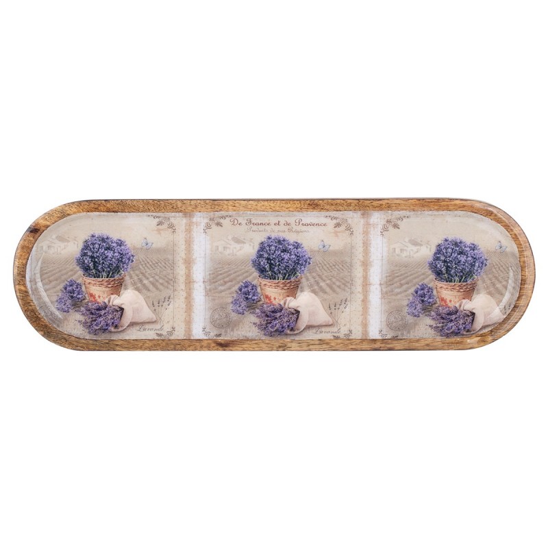 Oval Plate Lavender Kitchen | Boîtes et plateaux bleus - 2x13x45 cm