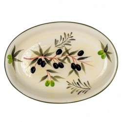 Cuisine ovale d'olive | Ustensiles blancs - 4x28x39 cm