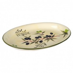 Cuisine ovale d'olive | Ustensiles blancs - 4x28x39 cm