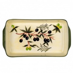 Plat rectangulaire Olives de cuisson | Ustensiles blancs - 6x21x40 cm