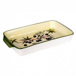 Plat rectangulaire Olives de cuisson | Ustensiles blancs - 6x21x40 cm