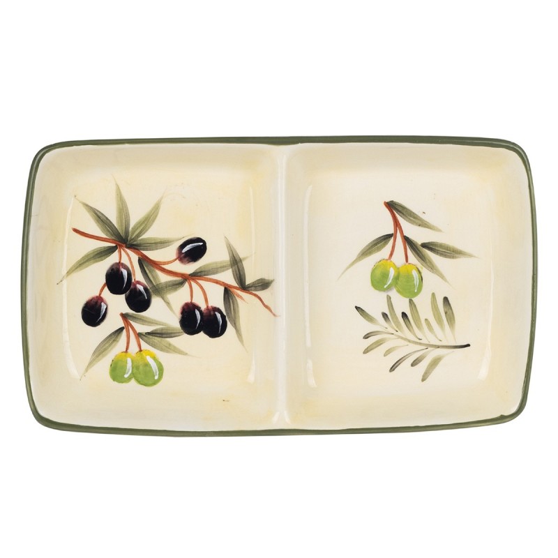 Plat rectangulaire Olives de cuisson | Ustensiles blancs - 4x19x33 cm