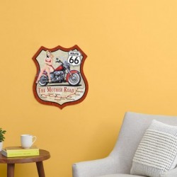 Mur Adorno Route 66 Wall Adorno | Plaques métalliques brunes - 35x0x30 cm