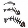 mur de mur mur pack de poissons 3 unités Adorno Wall | Appliques en métal noir - 11x0x45 cm