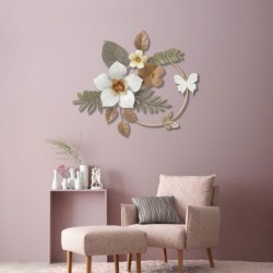 Mur Adorno Fleurs mur Wall | Appliques en métal brun - 67x7x76 cm