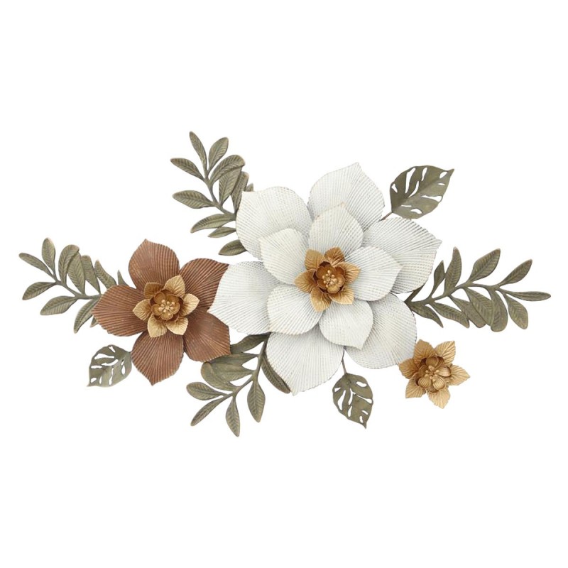 Mur Adorno Fleurs mur Wall | Appliques en métal brun - 54x5x95 cm