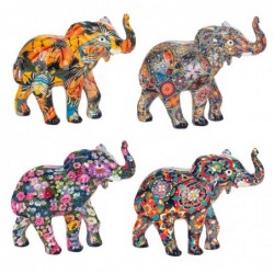 Figure Elephant Pack 4 unités Figures | Afrique gris et éléphants - 9x4x9 cm