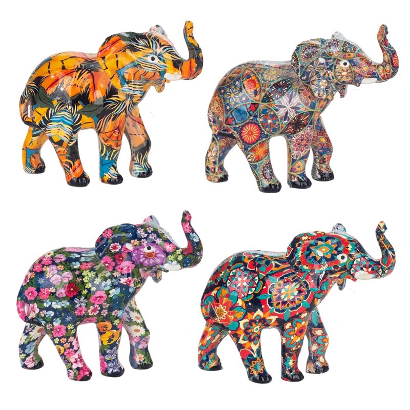 Figure Elephant Pack 4 unités Figures | Afrique gris et éléphants - 9x4x9 cm