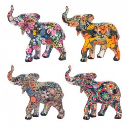 Figure Elephant Pack 4 unités Figures | Afrique gris et éléphants - 9x4x9 cm