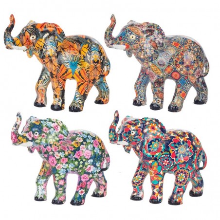 Figure Elephant Pack 4 unités Figures | Afrique gris et éléphants - 11x6x12 cm