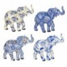 Figure Elephant Pack 4 unités Figures | Africain et éléphants bleus - 9x4x9 cm