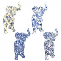 Figure Elephant Pack 4 unités Figures | Africain et éléphants bleus - 9x4x9 cm